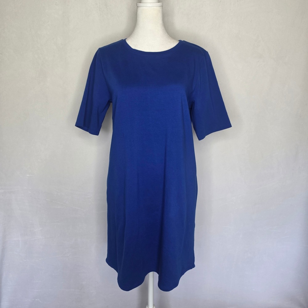 Eileen Fisher stretch jersey shift/T-shirt dress sporty normcore casual chic